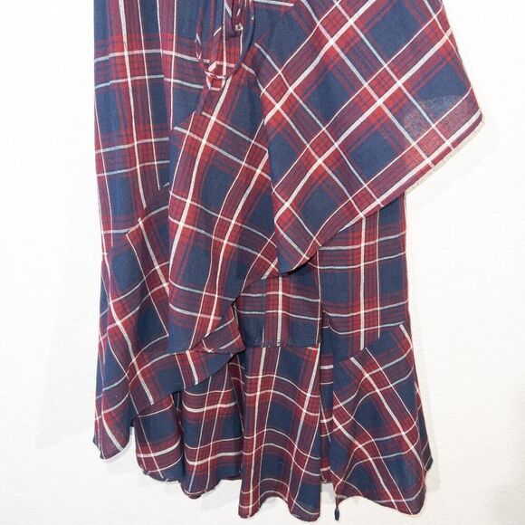 The Impeccable Pig Navy Plaid Wrap Dress Size Small - Picture 6 of 9